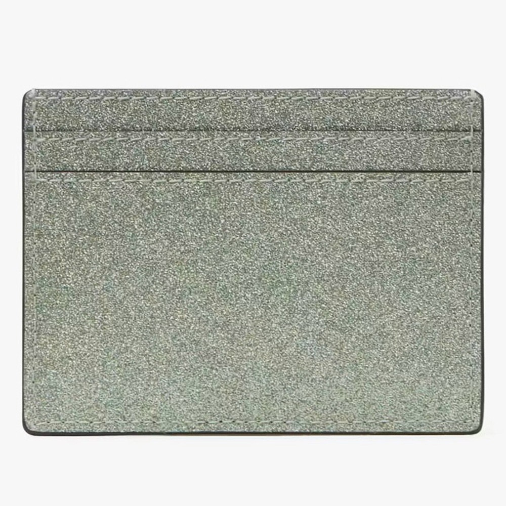 Kate Spade Glitter Card Holder NWT Seawater Sea Green Sparkle w/ the box! Boxed! - Picture 7 of 8